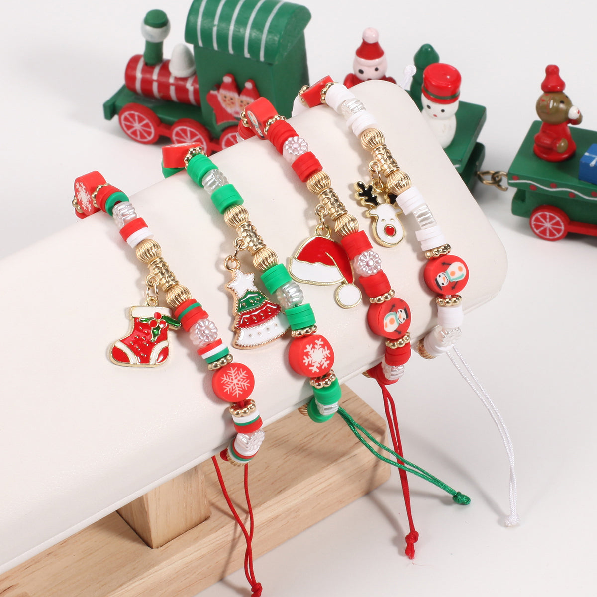 Festive Charm Adjustable Beaded Bracelet Set - view 3