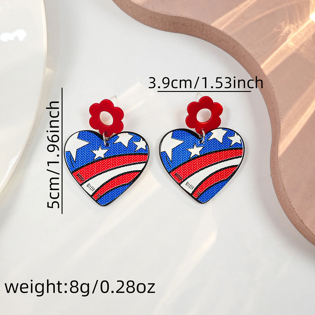 Americana Flag Statement Dangle Earrings - NO-4