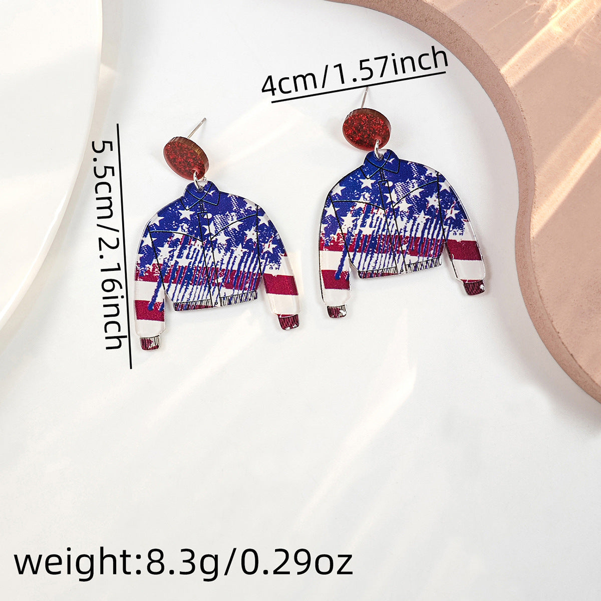 Americana Flag Statement Dangle Earrings - NO-7