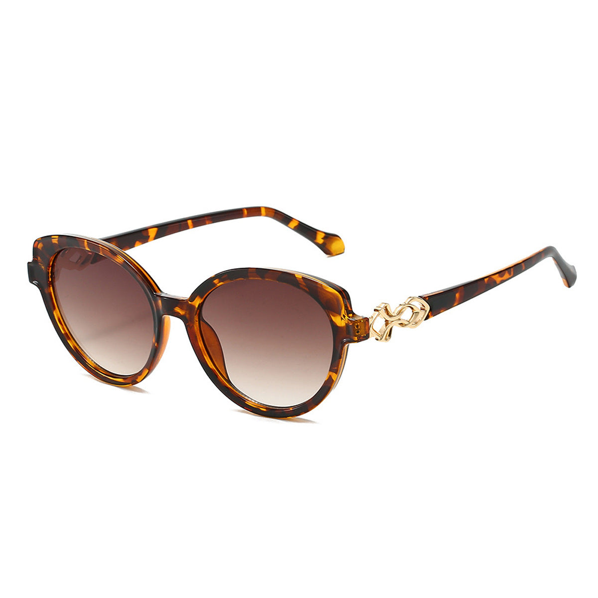 Rounded Cat Eye Gradient Lens Sunglasses - Decor
