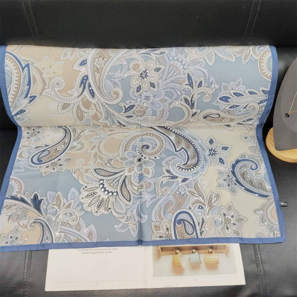 Vintage Paisley Medallion Bandana Head Scarf - LightBlue - 1