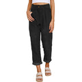 Pleated Corduroy Straight Leg Trousers - black