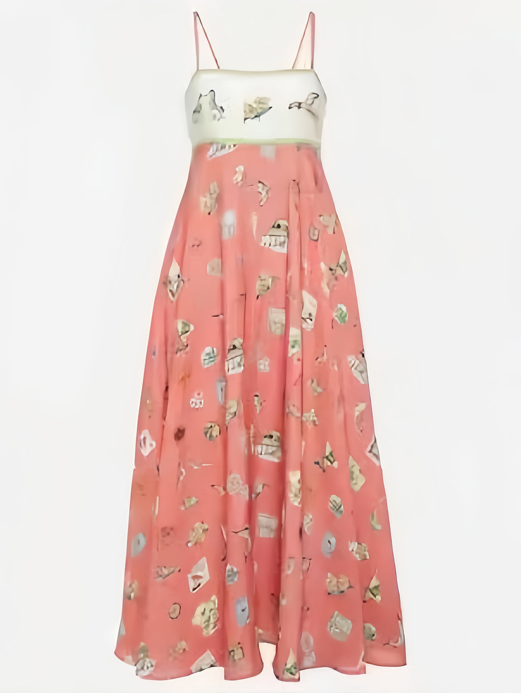 Printed Maxi Sundress With Smocked Bodice - Pink