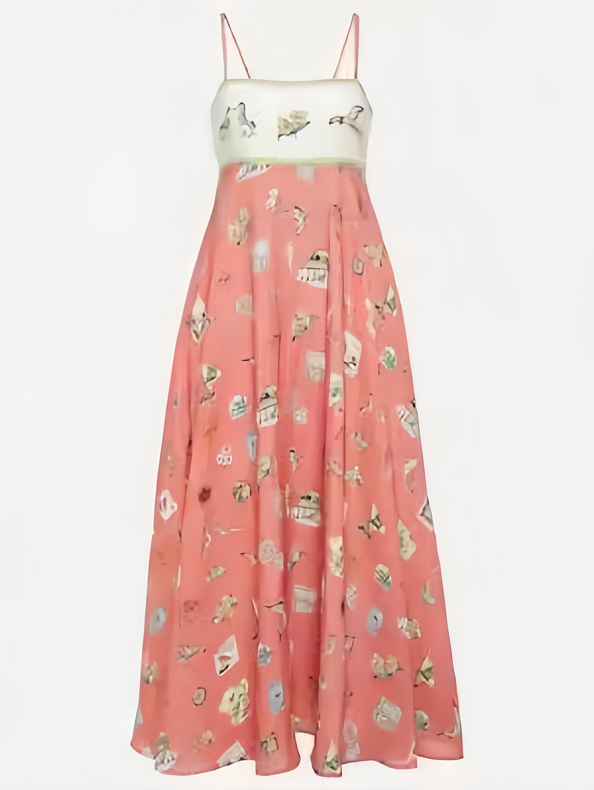 Printed Maxi Sundress With Smocked Bodice - Pink