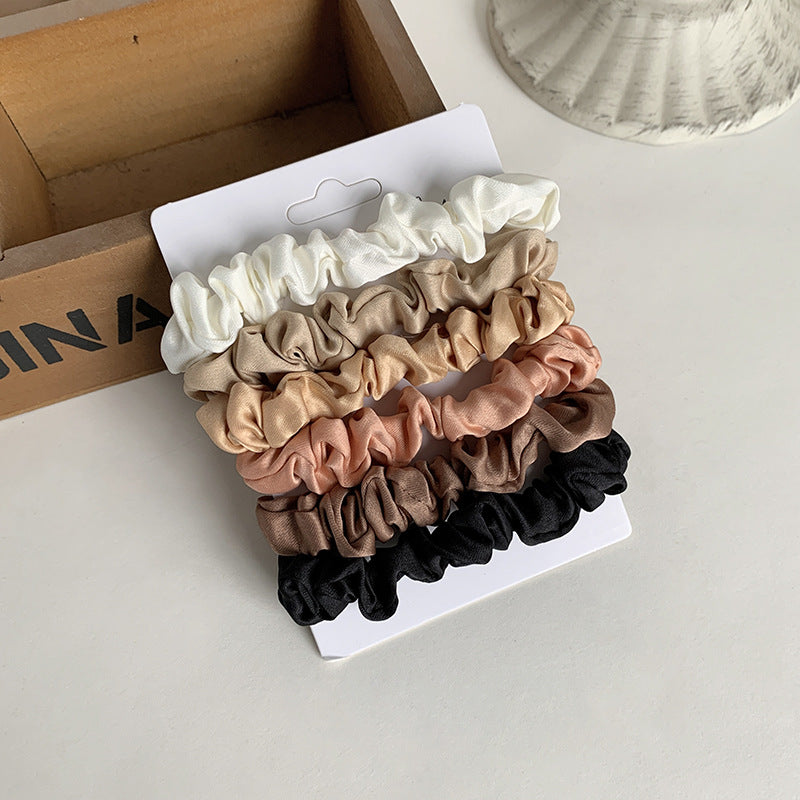 Petite Satin Scrunchie Set Of Six - NO_01