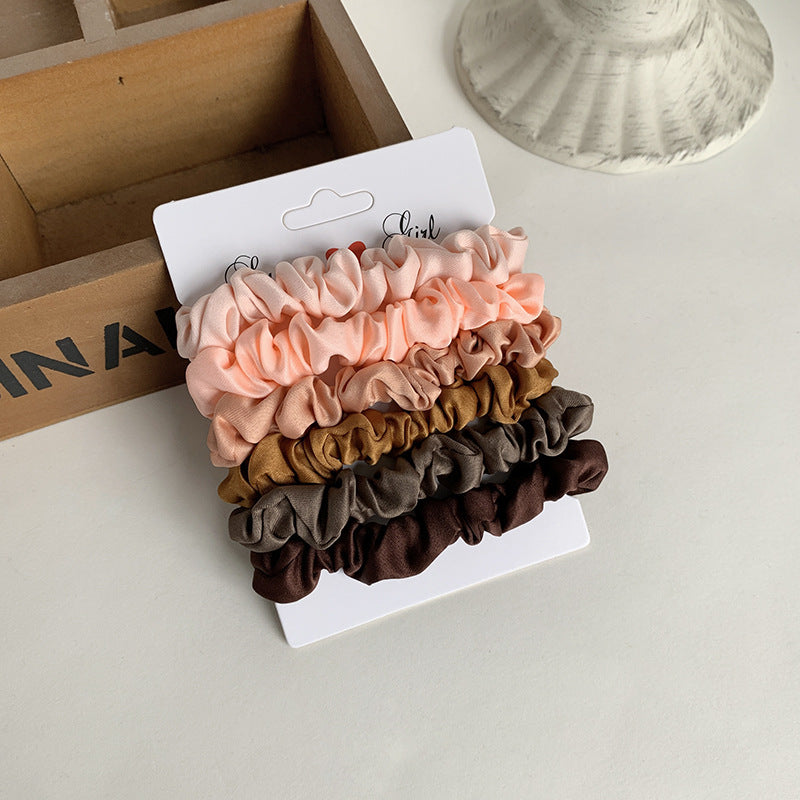 Petite Satin Scrunchie Set Of Six - NO_02