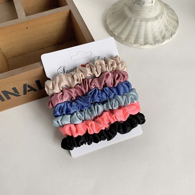 Petite Satin Scrunchie Set Of Six - NO_03