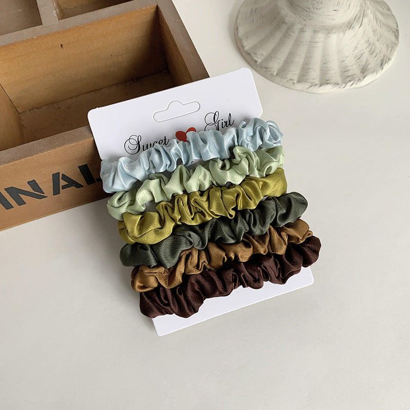 Petite Satin Scrunchie Set Of Six - NO_05