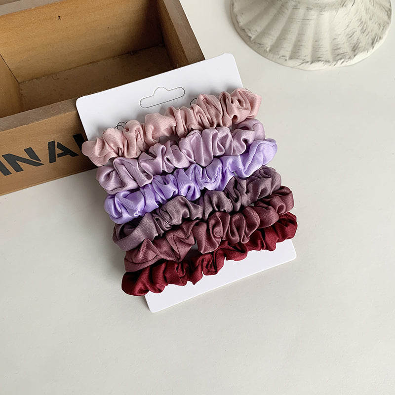 Petite Satin Scrunchie Set Of Six - NO_07