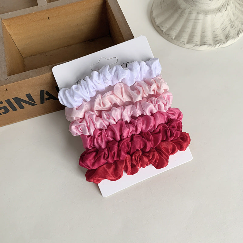 Petite Satin Scrunchie Set Of Six - NO_08