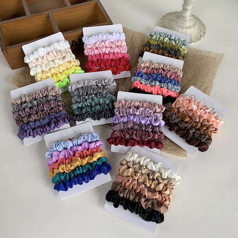 Petite Satin Scrunchie Set Of Six