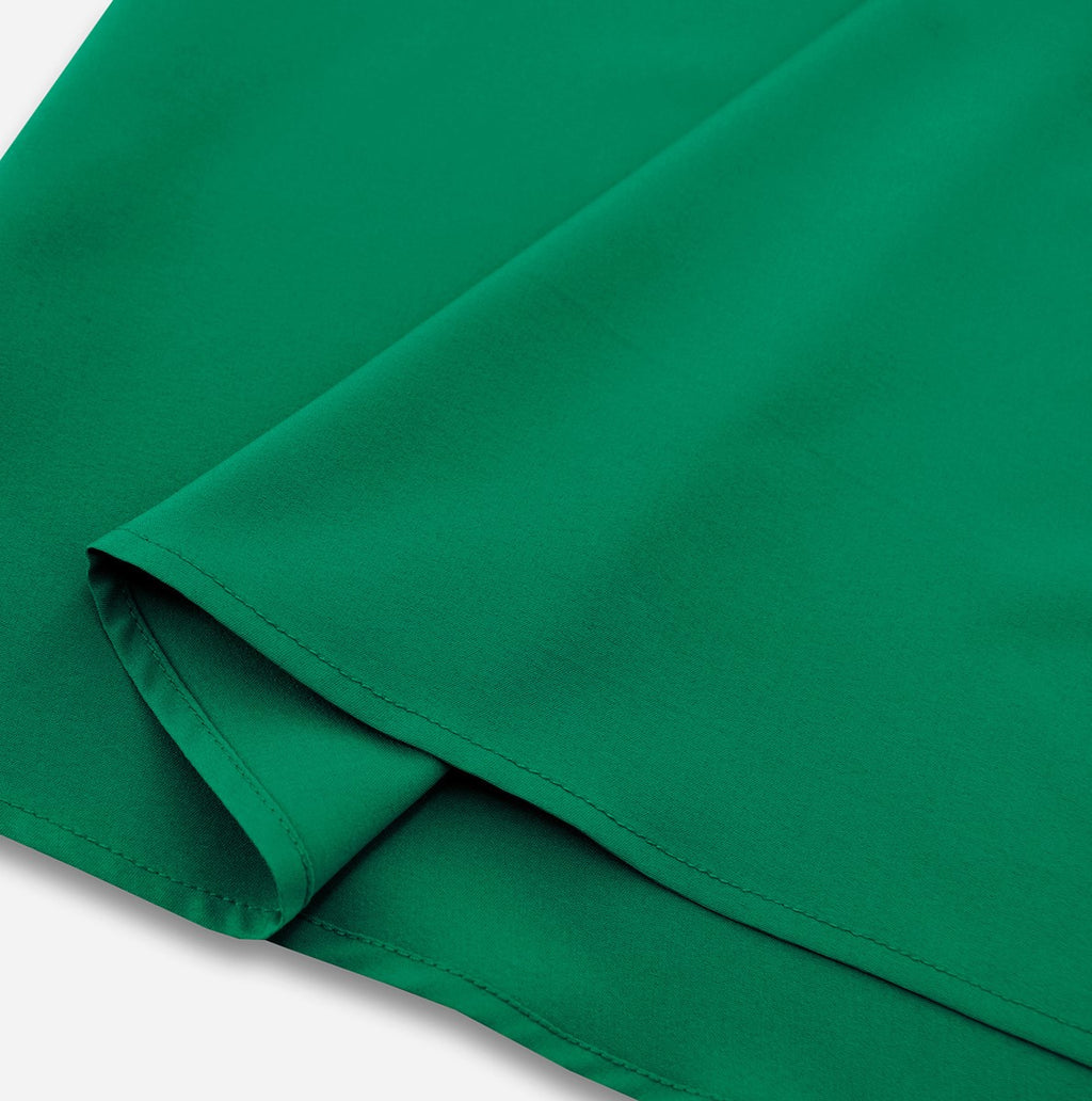 Asymmetric One Shoulder Belted Flared Maxi Dress - Green - 4