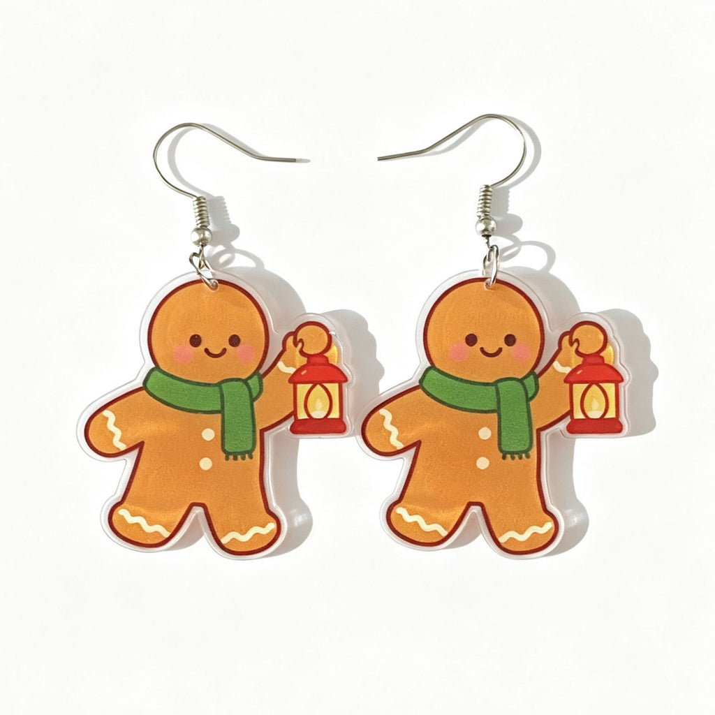 Gingerbread Cookie Dangle Earrings For Christmas - NO-1