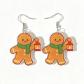 Gingerbread Cookie Dangle Earrings For Christmas - NO-1