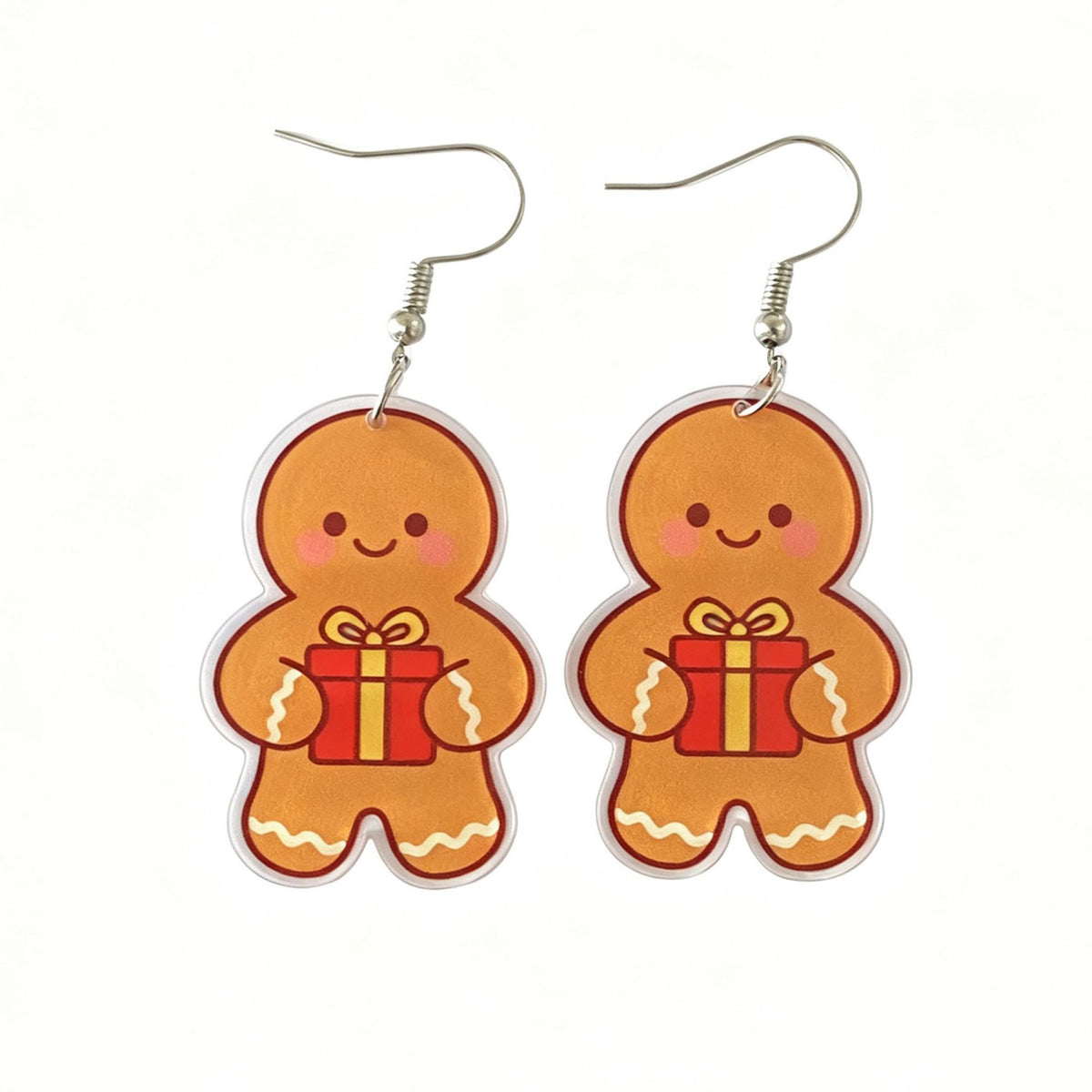 Gingerbread Cookie Dangle Earrings For Christmas - NO-3