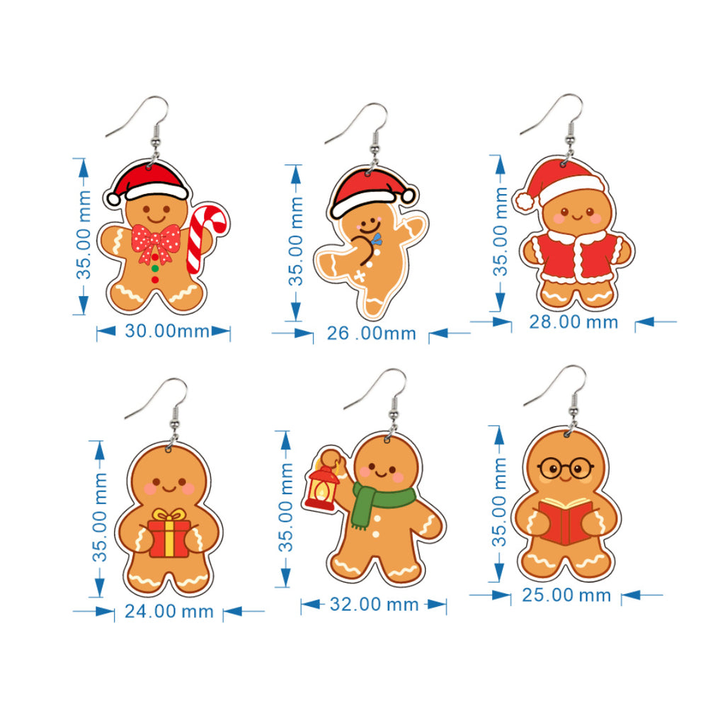 Gingerbread Cookie Dangle Earrings For Christmas - NO-6 - 2