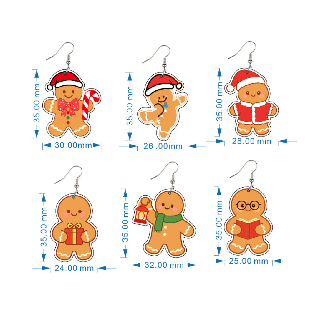 Gingerbread Cookie Dangle Earrings For Christmas - NO-6 - 2