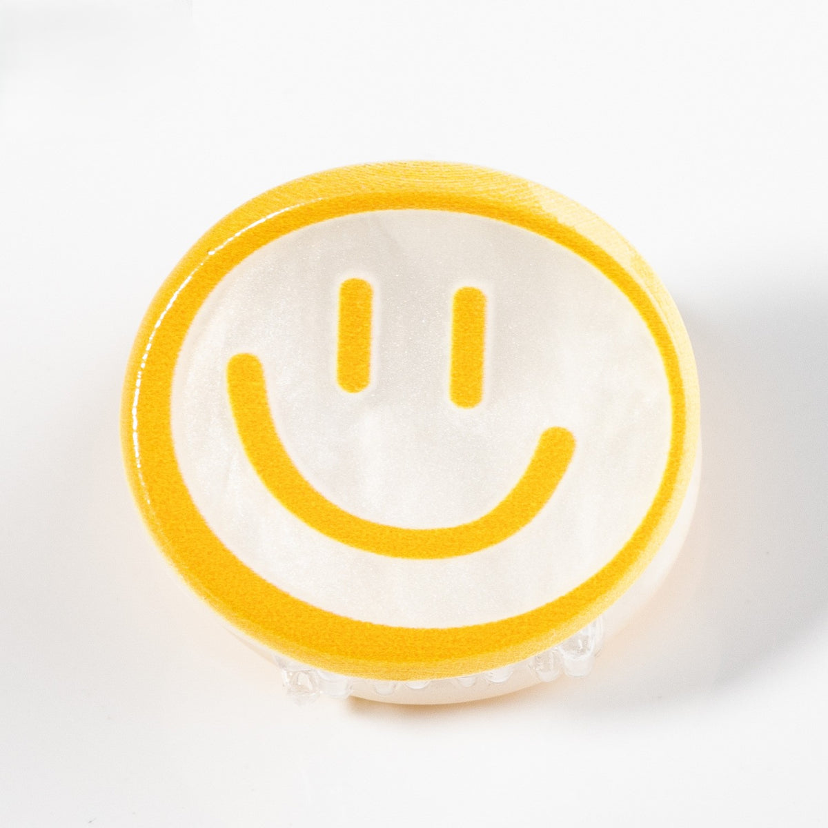 Smiley Face Acrylic Mini Hair Claw - Orange