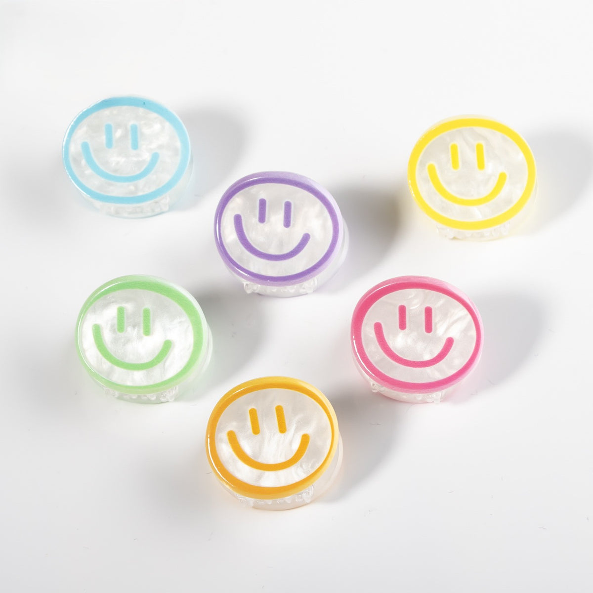 Smiley Face Acrylic Mini Hair Claw