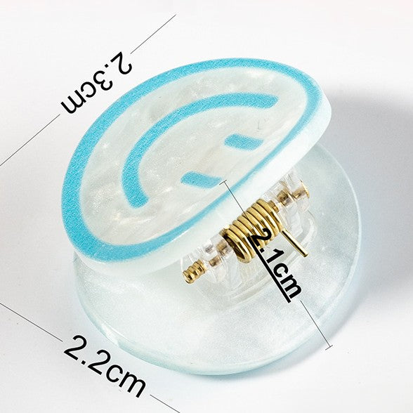 Smiley Face Acrylic Mini Hair Claw - view 1