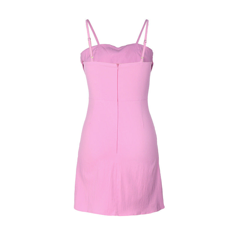 Bow Front Strappy A Line Mini Dress - view 3