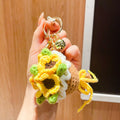 Crochet Flower Bouquet Keychain Charm - Yellow