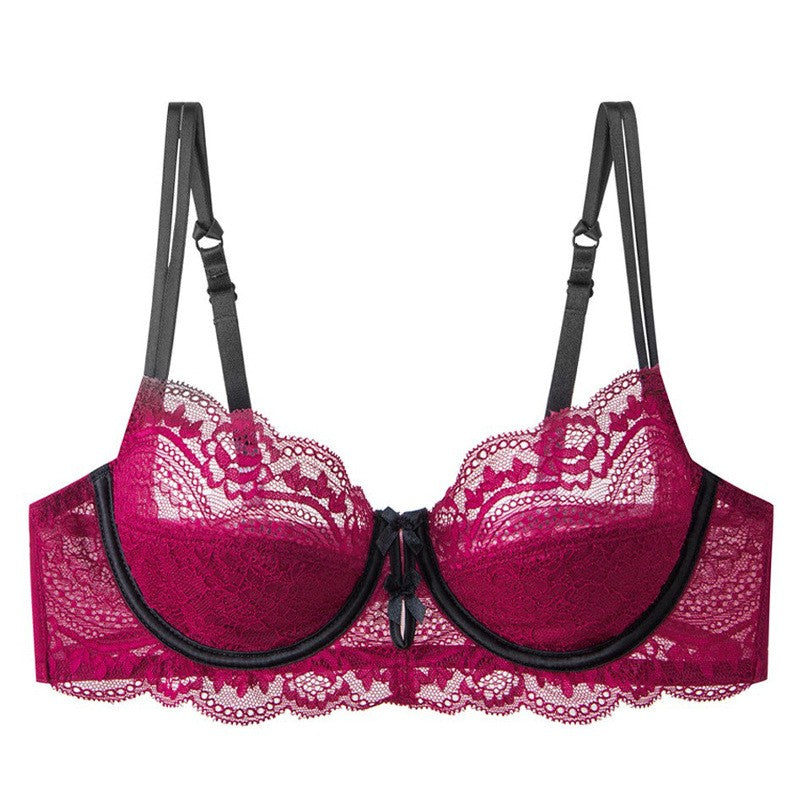 Scalloped Lace Bow Underwire Bra And Panty Set