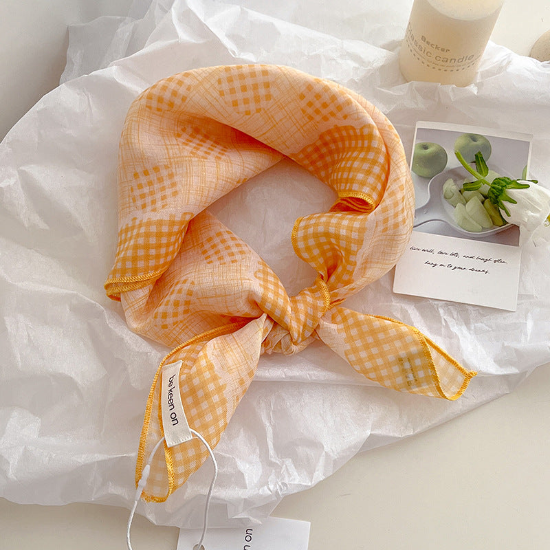 Sunlit Meadow Floral Neckerchief Scarf - NO02
