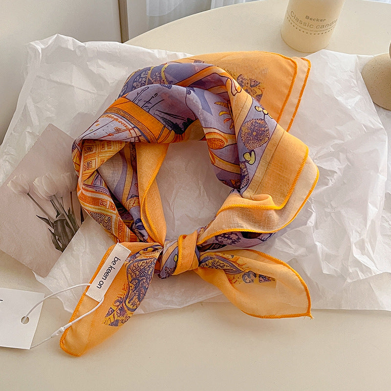 Sunlit Meadow Floral Neckerchief Scarf - NO08
