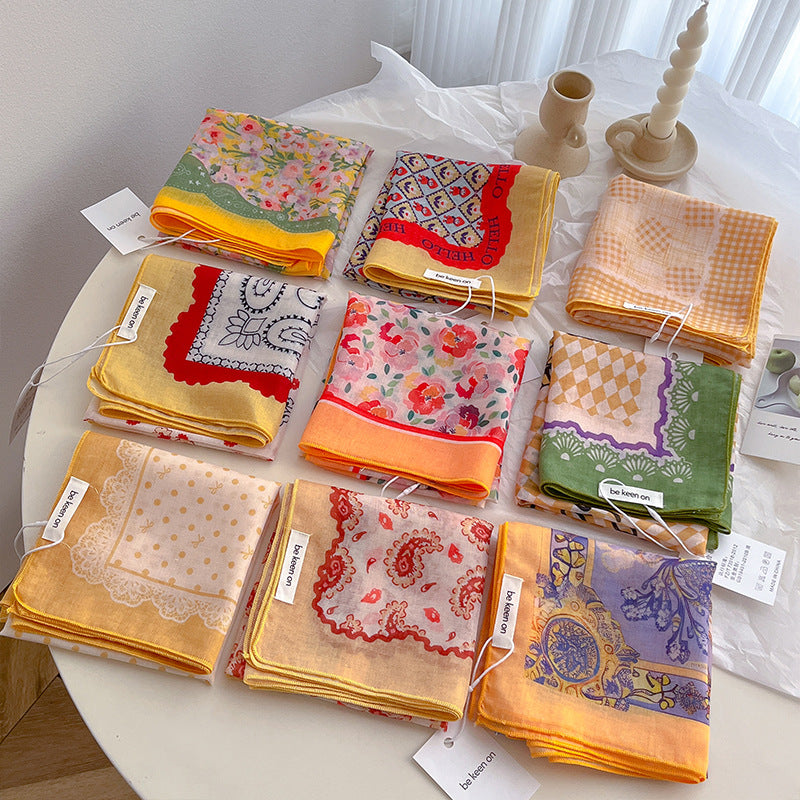 Sunlit Meadow Floral Neckerchief Scarf