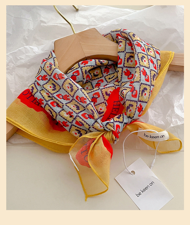 Sunlit Meadow Floral Neckerchief Scarf - view 1