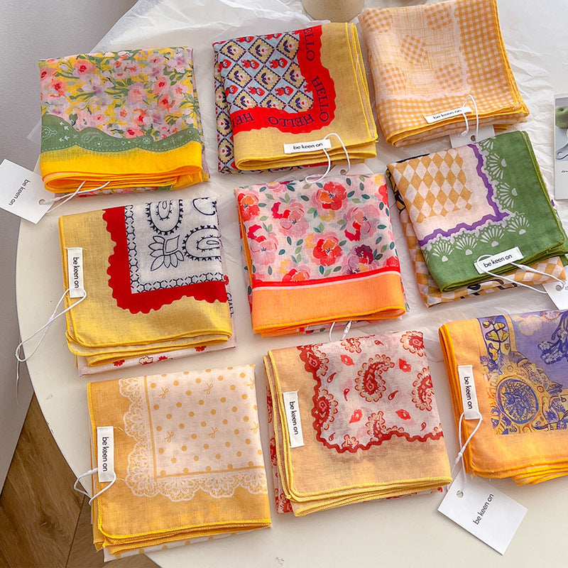 Sunlit Meadow Floral Neckerchief Scarf - view 10
