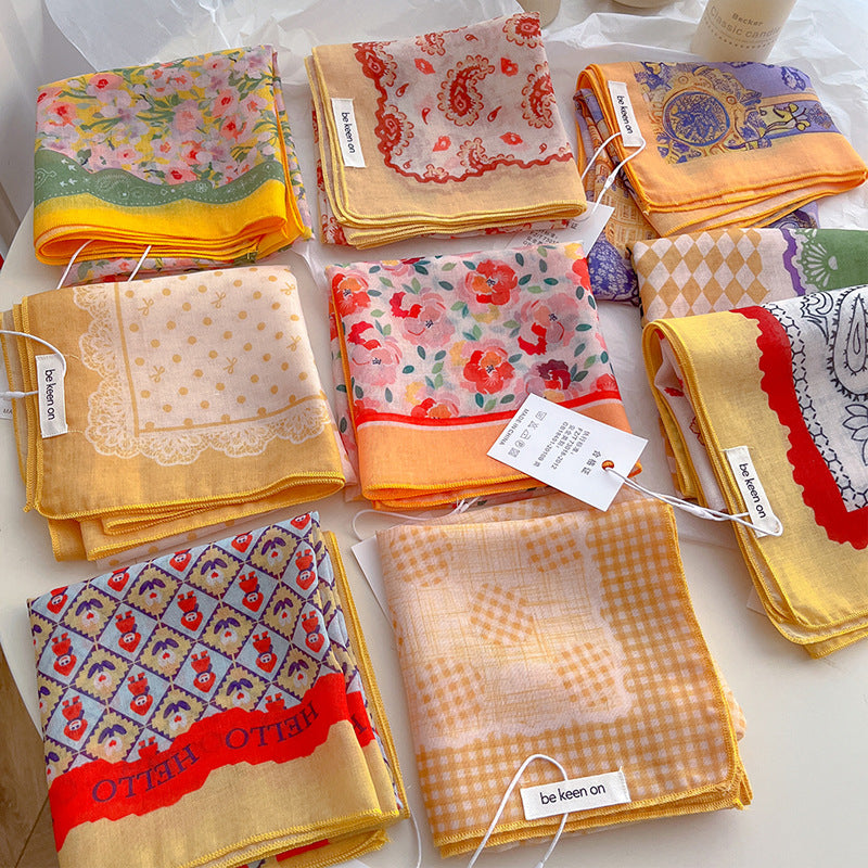 Sunlit Meadow Floral Neckerchief Scarf - view 12