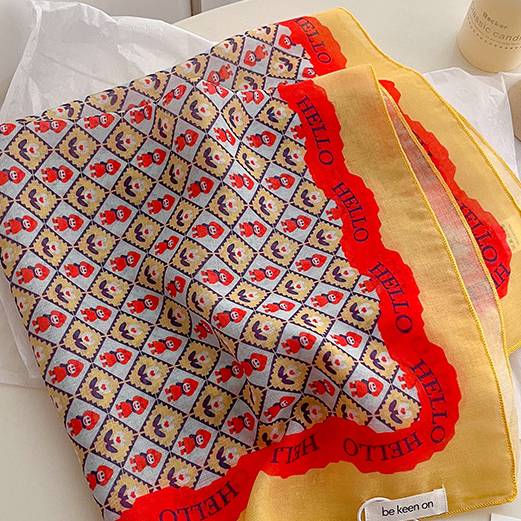 Sunlit Meadow Floral Neckerchief Scarf - view 2