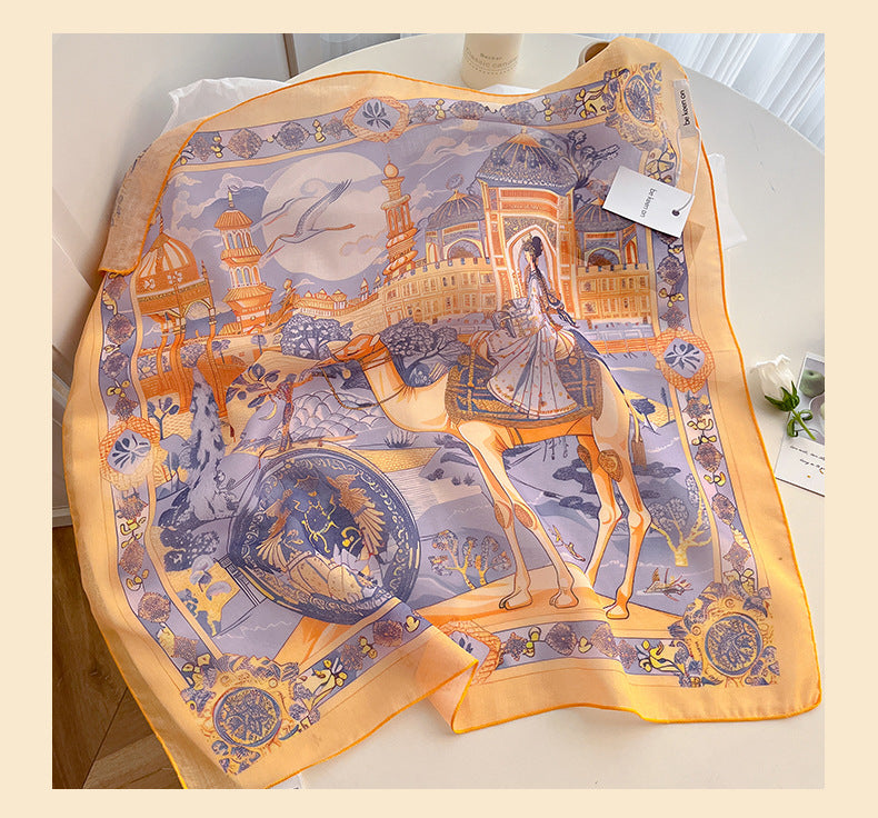 Sunlit Meadow Floral Neckerchief Scarf - view 4