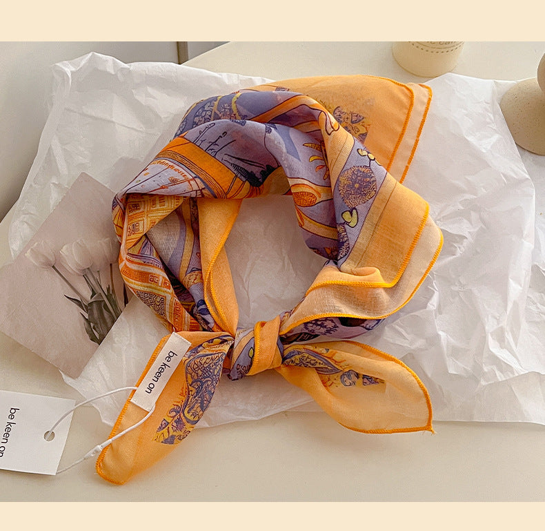Sunlit Meadow Floral Neckerchief Scarf - view 5
