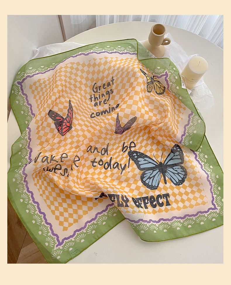 Sunlit Meadow Floral Neckerchief Scarf - view 6