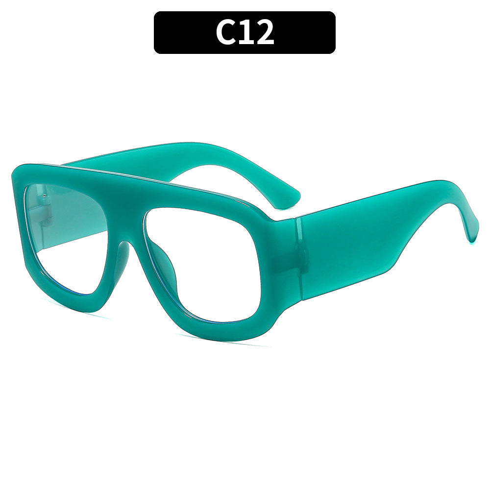 Chunky Oversized Square Shield Sunglasses - C12