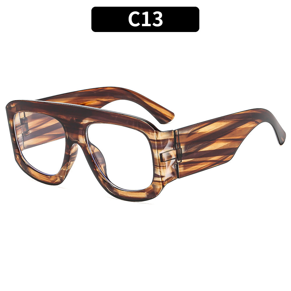 Chunky Oversized Square Shield Sunglasses - C13