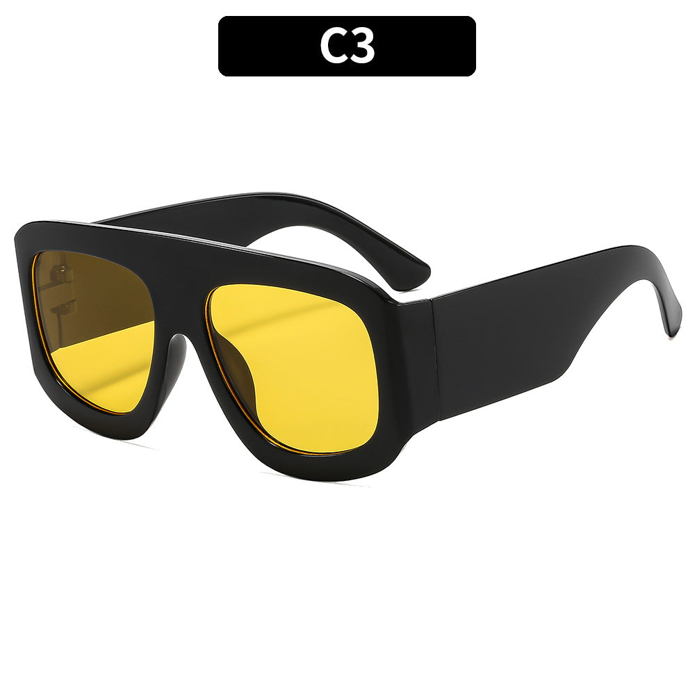 Chunky Oversized Square Shield Sunglasses - C3