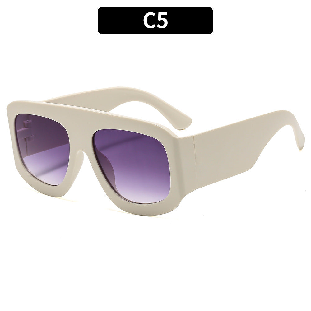Chunky Oversized Square Shield Sunglasses - C5