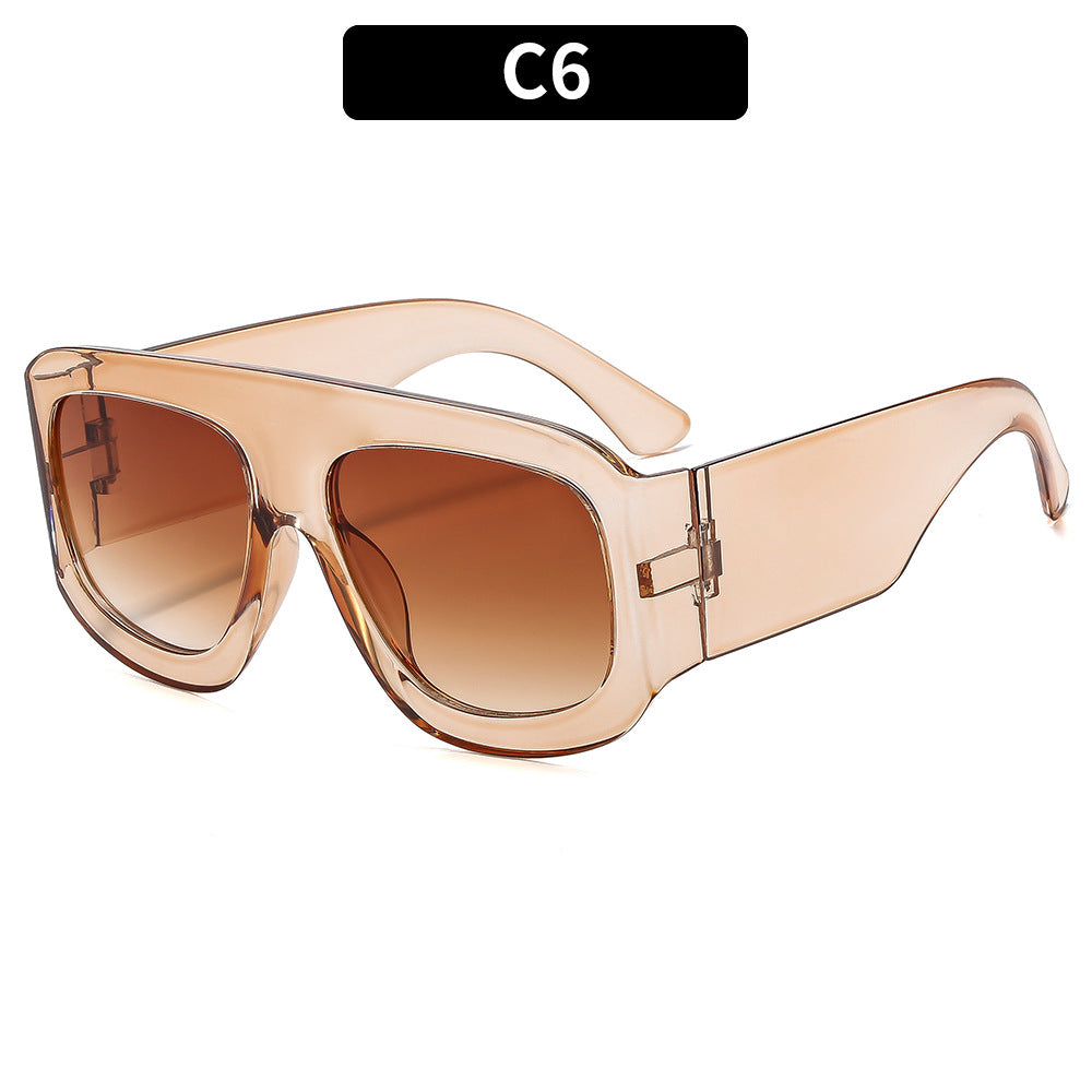 Chunky Oversized Square Shield Sunglasses - C6