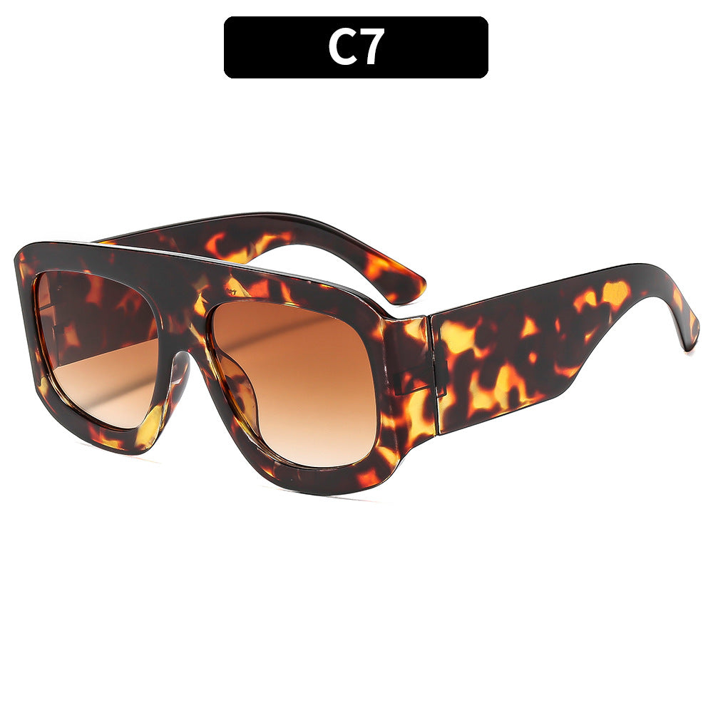 Chunky Oversized Square Shield Sunglasses - C7