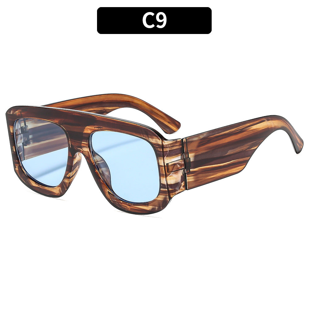 Chunky Oversized Square Shield Sunglasses - C9
