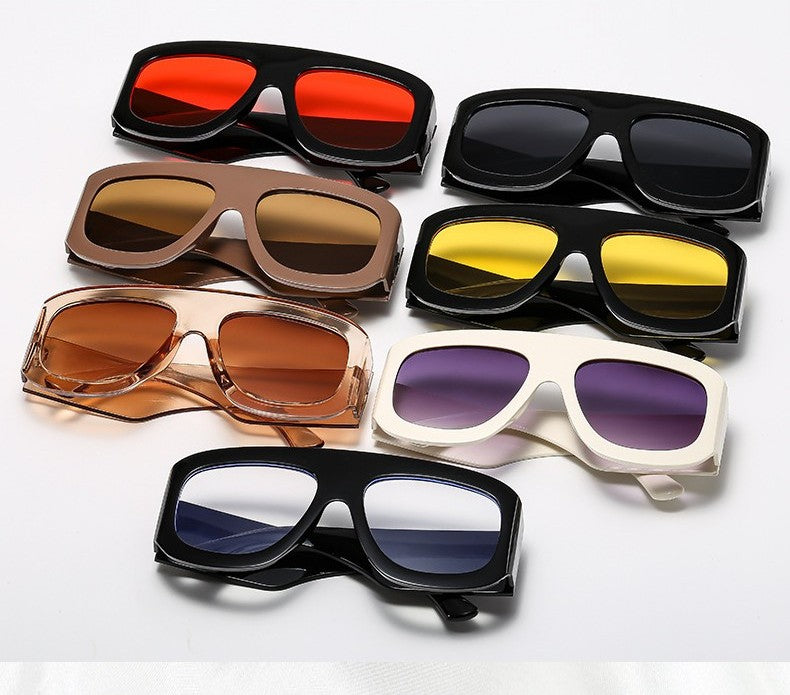 Chunky Oversized Square Shield Sunglasses