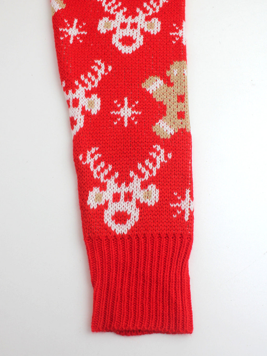 Red Reindeer Gingerbread Jacquard Knit V-Neck Cardigan - Red - 3
