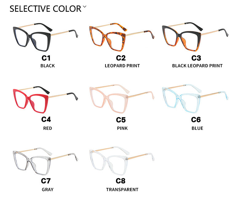 Oversized Cat Eye Blue Light Glasses - Color_2 - 2
