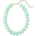 Chunky Rondelle Bead Collar Necklace - Green