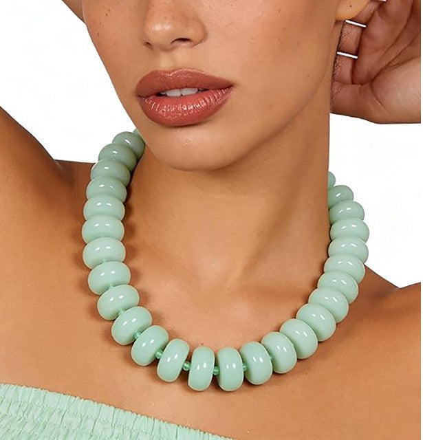 Chunky Rondelle Bead Collar Necklace