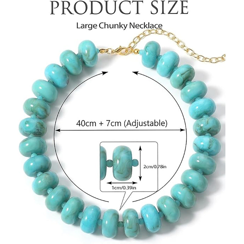Chunky Rondelle Bead Collar Necklace - view 1